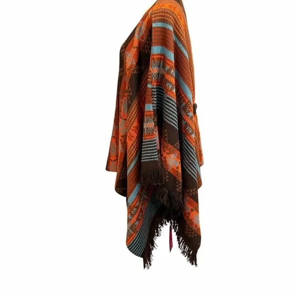 Rock & Roll Denim: Southwestern Knit Poncho Cardigan – Large/XL - Picture 4 of 9